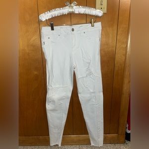 Women’s White Ripped Jeans-Size 11 Pictured